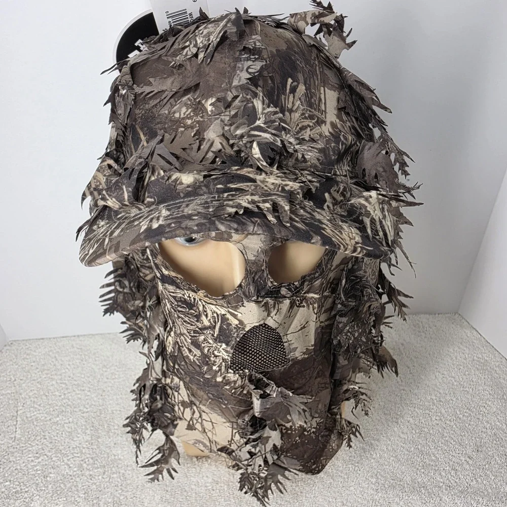 Game Face Gear Leafy Realtree Hat Quick Camo Face Mask Cap Strapback Hunter NEW